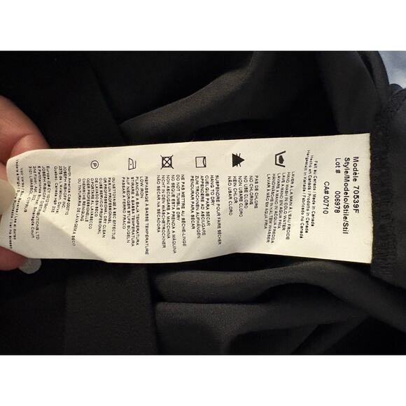 Joseph Ribkoff Classic Chiffon Overlay Black Flowy Pants Festive Holiday Party - Picture 7 of 11